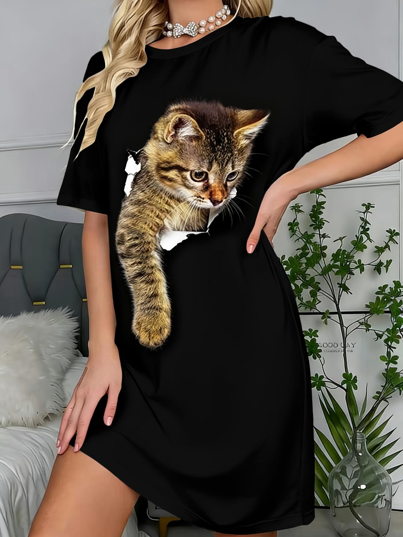 New Women s Dress. Featuring a Creative Kitten Peeking Out with Raised Paw Print Design. Short Sleeves and Round Neckline. Soft and Suitable for All S 7XL дубильна кора
New Women s Dress. Featuring a Creative Kitten Peeking Out with Raised Paw Print Design. Short Sleeves and Round Neckline. Soft and Suitable for All S 7XL дубильна кора