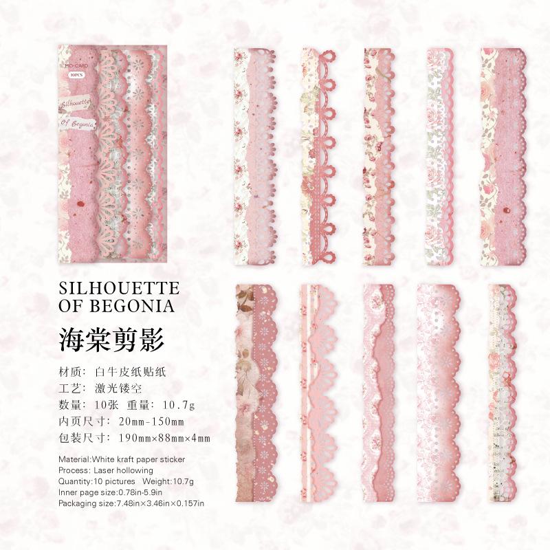10-Sheet Vintage Long-Strip Lace Stickers, Delicate Lace Patterns for Hand Account Decoration & DIY Crafts
10-Sheet Vintage Long-Strip Lace Stickers, Delicate Lace Patterns for Hand Account Decoration & DIY Crafts