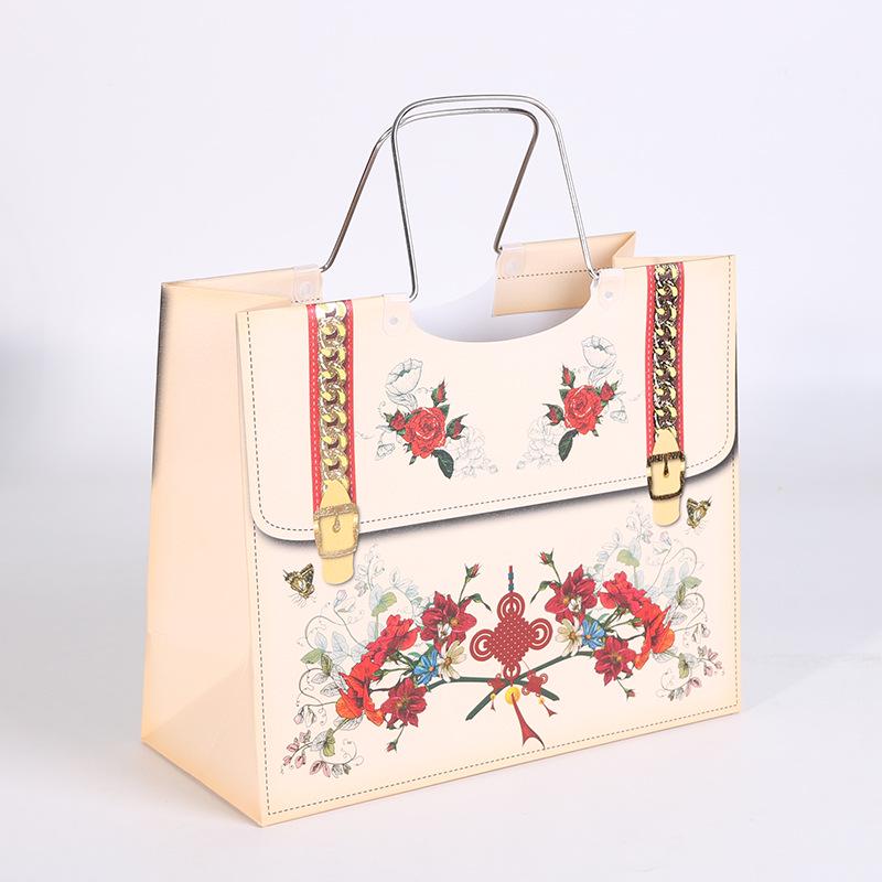 White Promotional Tote Gift Bag - Thick Paper with Color Printing for Clothing Stores
White Promotional Tote Gift Bag - Thick Paper with Color Printing for Clothing Stores