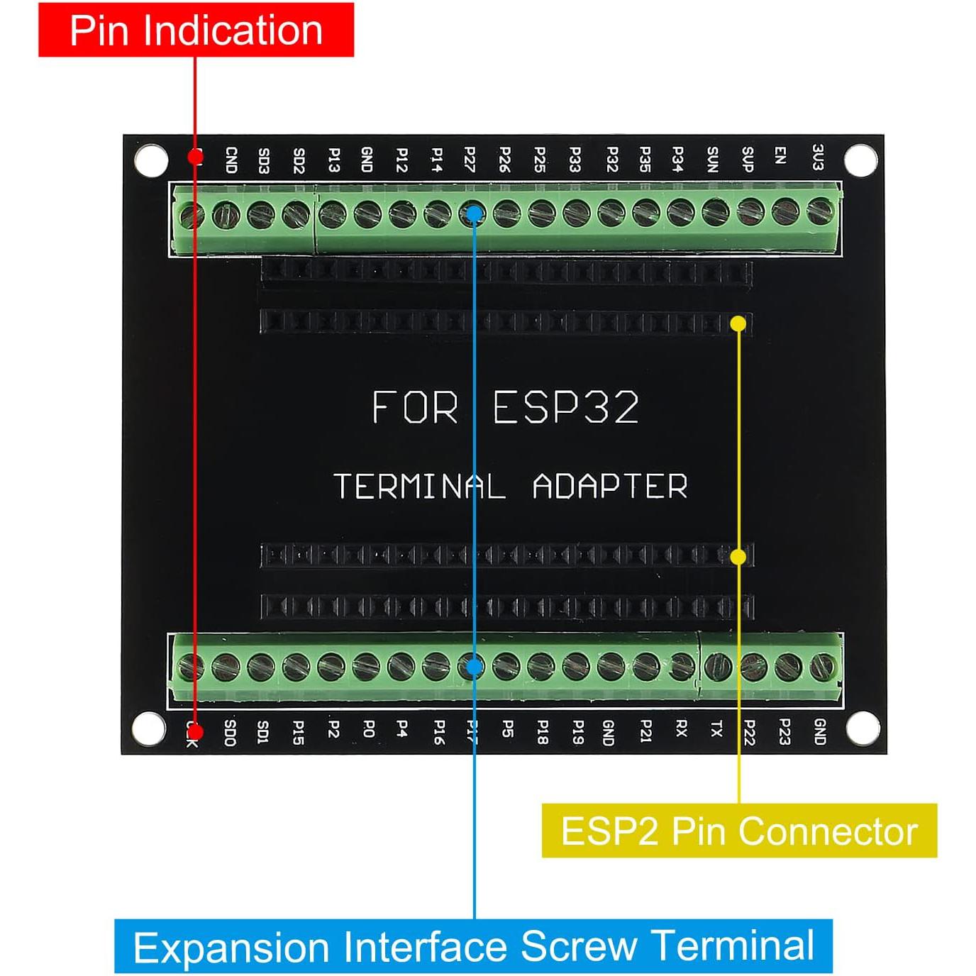 Плата розширення 38PIN ESP32, Aideepen ESP32 ESP32S Плата розширення GPIO 1 в 2 для 38PIN Вузька версія NodeMCU-32S
Плата розширення 38PIN ESP32, Aideepen ESP32 ESP32S Плата розширення GPIO 1 в 2 для 38PIN Вузька версія NodeMCU-32S