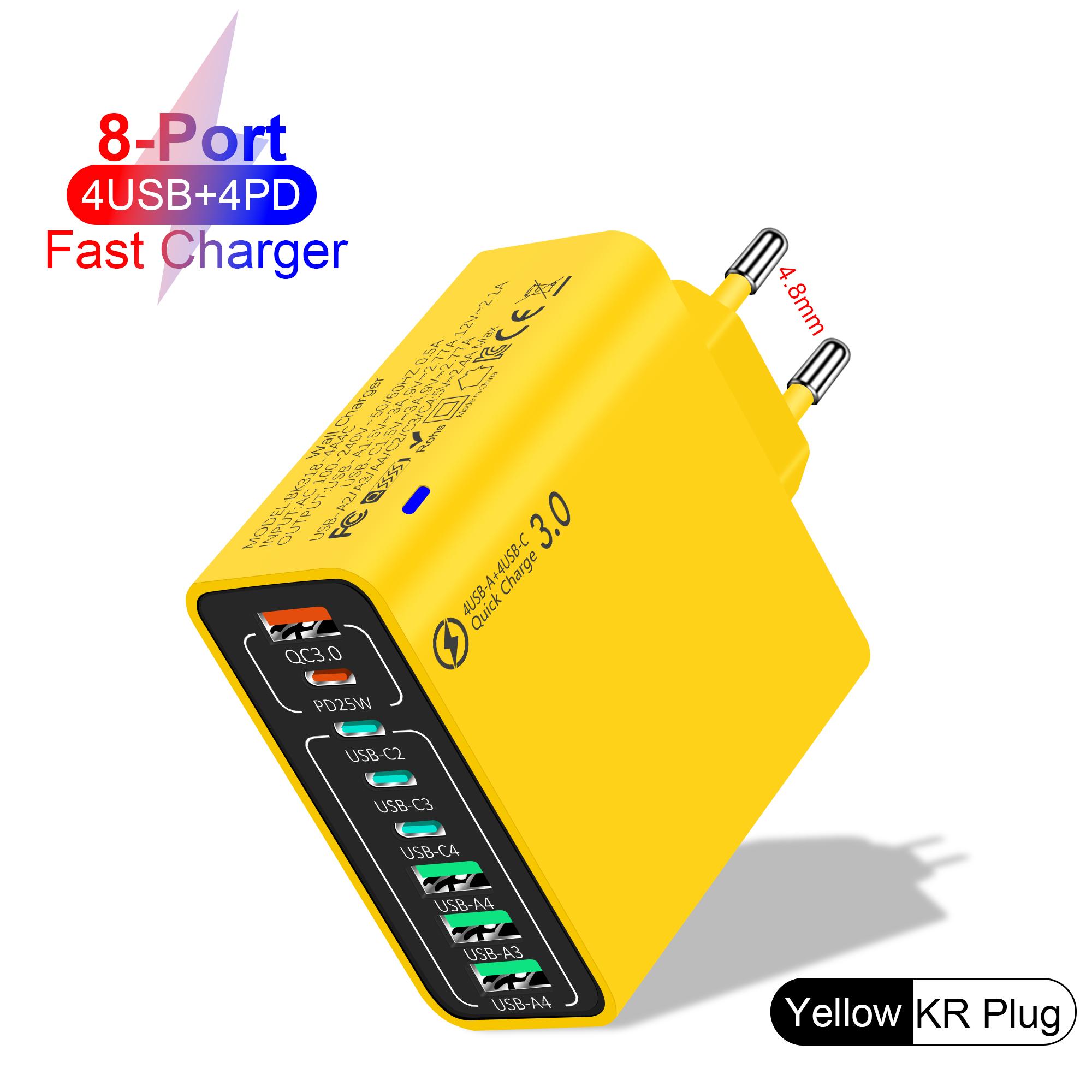 Всего 65 Вт USB Type C зарядное устройство Multi Ports PD быстрая зарядка телефон зарядное устройство адаптер для iPhone Samsung Xiaomi UK/KR Plug Wall KR Plug Yellow
Всего 65 Вт USB Type C зарядное устройство Multi Ports PD быстрая зарядка телефон зарядное устройство адаптер для iPhone Samsung Xiaomi UK/KR Plug Wall KR Plug Yellow