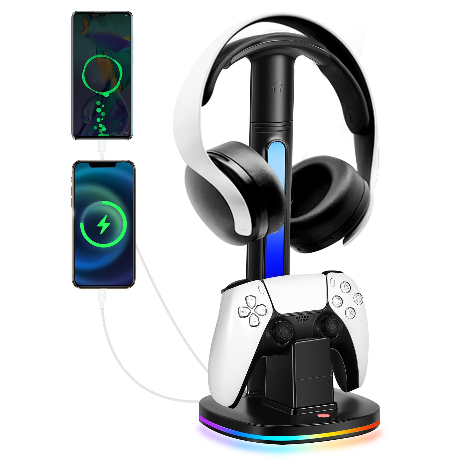 JDGPOKOO PS5 Controller Charging Station with RGB Headphone PS5 Controller Charger Holder with 2 USB Headset Stand DualSense Edge Controller Charging чорний
JDGPOKOO PS5 Controller Charging Station with RGB Headphone PS5 Controller Charger Holder with 2 USB Headset Stand DualSense Edge Controller Charging чорний