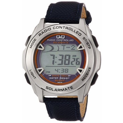 Citizen Q&Q Men s Digital Watch, Radio-Controlled, Solar Powered, Waterproof, Date Display, Leather Strap, MHS7-320, Navy
Citizen Q&Q Men s Digital Watch, Radio-Controlled, Solar Powered, Waterproof, Date Display, Leather Strap, MHS7-320, Navy