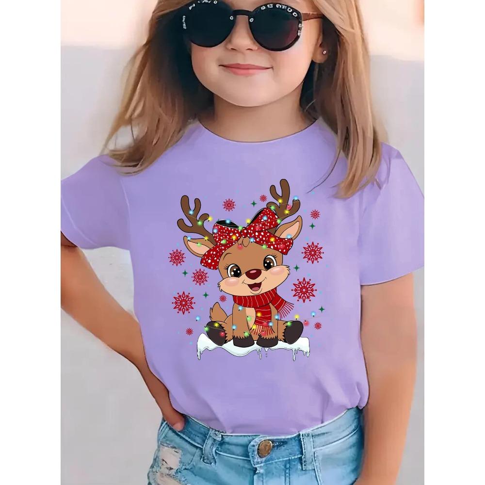 Рождественская летняя мода Девичья футболка с коротким рукавом С принтом Повседневный универсальный топ 140
Рождественская летняя мода Девичья футболка с коротким рукавом С принтом Повседневный универсальный топ 140
