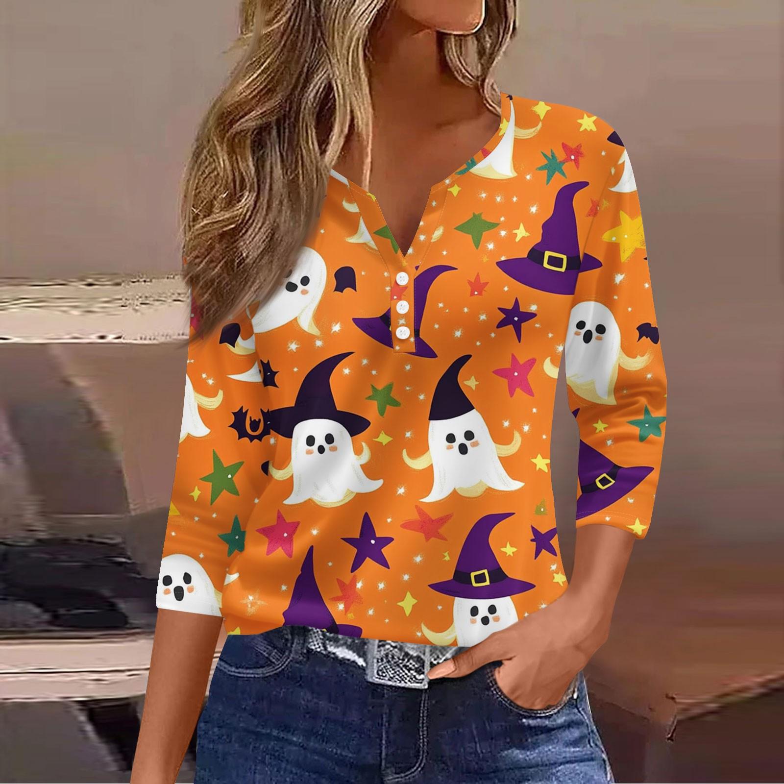 Women s Casual Fashion V-neck Loose Versatile Halloween Print Three-quarter Sleeve Top XXL
Women s Casual Fashion V-neck Loose Versatile Halloween Print Three-quarter Sleeve Top XXL