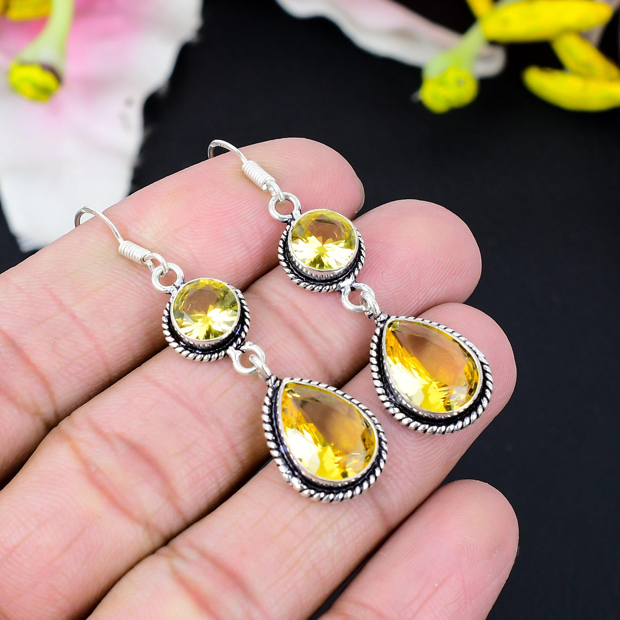 Citrine Gemstone Handmade 925 Sterling Silver Jewelry Earring 2.56 KG-420
Citrine Gemstone Handmade 925 Sterling Silver Jewelry Earring 2.56 KG-420