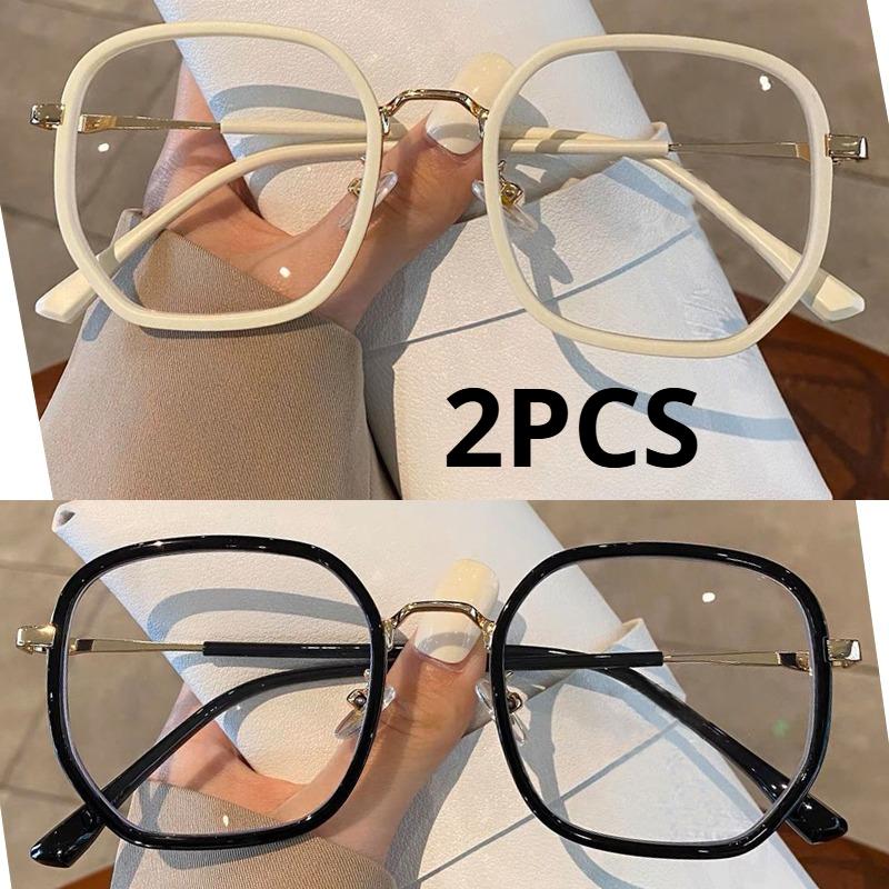 2Pcs Women S Anti Blue Light Myopia Glasses Fashionable Ultra Light Large Frame Glasses Personalized High-End Myopia Glasses +3.5
2Pcs Women S Anti Blue Light Myopia Glasses Fashionable Ultra Light Large Frame Glasses Personalized High-End Myopia Glasses +3.5