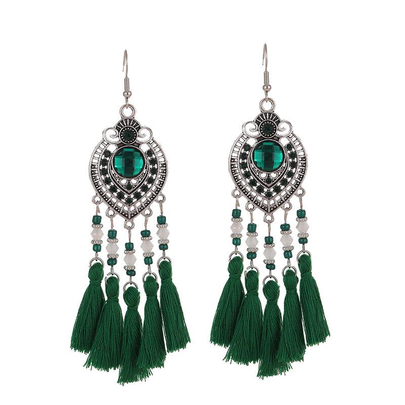 Classic Ethnic Crystal Tassel Earrings for Women Vintage Palace Style Rhinestone Silver Color Alloy Handmade Earring Jewelry зелений
Classic Ethnic Crystal Tassel Earrings for Women Vintage Palace Style Rhinestone Silver Color Alloy Handmade Earring Jewelry зелений
