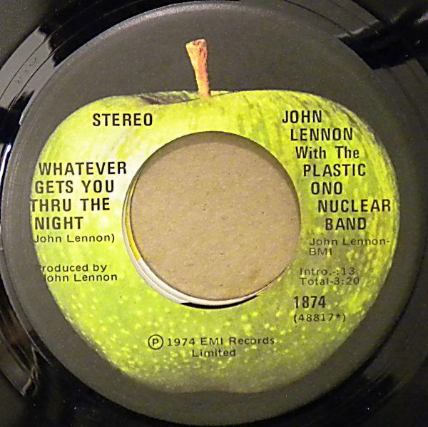 7inch Record JOHN LENNON - Whatever Gets You Thru The Night 1874 APPLE 1974 UK Rock Used
7inch Record JOHN LENNON - Whatever Gets You Thru The Night 1874 APPLE 1974 UK Rock Used