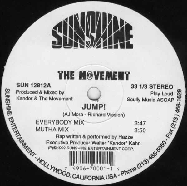 12inch Record MOVEMENT - Jump! SUN12812 Sunshine Entert 1992 US Dance & Electronica Used
12inch Record MOVEMENT - Jump! SUN12812 Sunshine Entert 1992 US Dance & Electronica Used