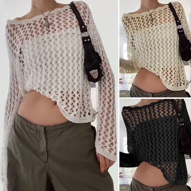 European & American Beach Cover-Up: Long Sleeve, See-Through, Loose Pullover, Sun Protection, Holiday Fashion One Size білий
European & American Beach Cover-Up: Long Sleeve, See-Through, Loose Pullover, Sun Protection, Holiday Fashion One Size білий