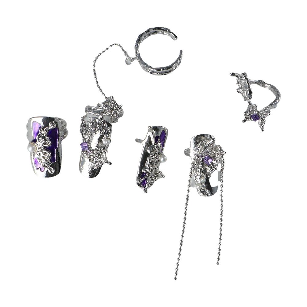 Fashion Jewelry Chain Silver Finger Nail Rings Rings Sets Women Opening Rings Protective Nail Rings
Fashion Jewelry Chain Silver Finger Nail Rings Rings Sets Women Opening Rings Protective Nail Rings