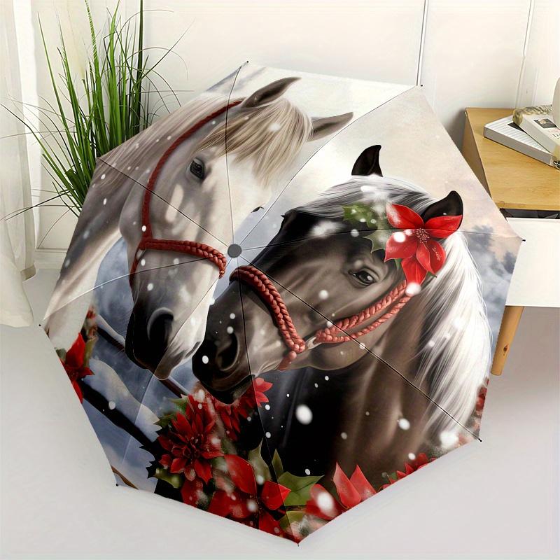 Horse Winter Theme 8 Bone Hand Automatic Folding Umbrella, Compact and Portable Design, A Perfect Gift for Birthday, Christmas or Business U
Horse Winter Theme 8 Bone Hand Automatic Folding Umbrella, Compact and Portable Design, A Perfect Gift for Birthday, Christmas or Business U