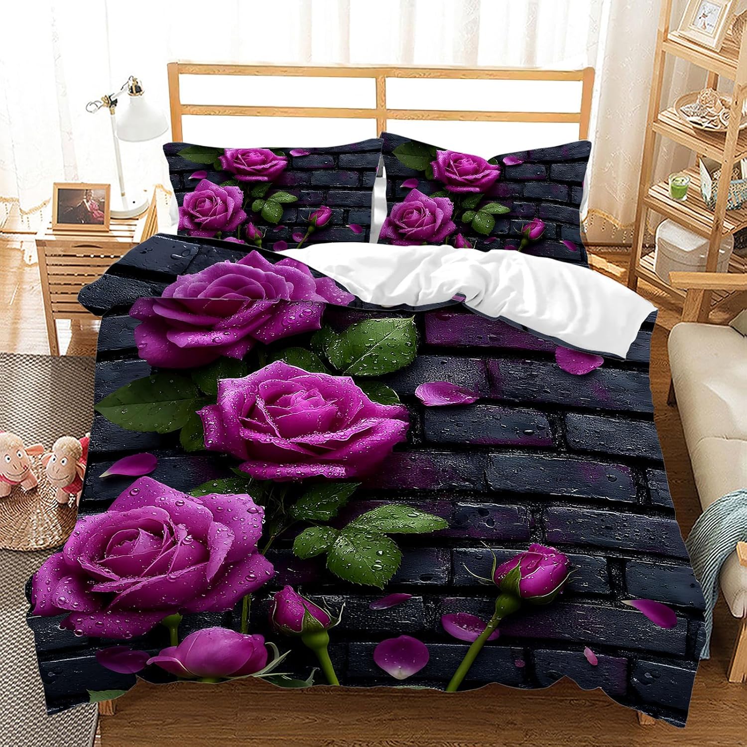 Rose Soft Duvet Cover Set Romantic Rose Floral Beding Set Microfiber Botanical Flowers Warm Comforter Cover For Women Young Girls Bedrom Decor 120*200cm Single
Rose Soft Duvet Cover Set Romantic Rose Floral Beding Set Microfiber Botanical Flowers Warm Comforter Cover For Women Young Girls Bedrom Decor 120*200cm Single