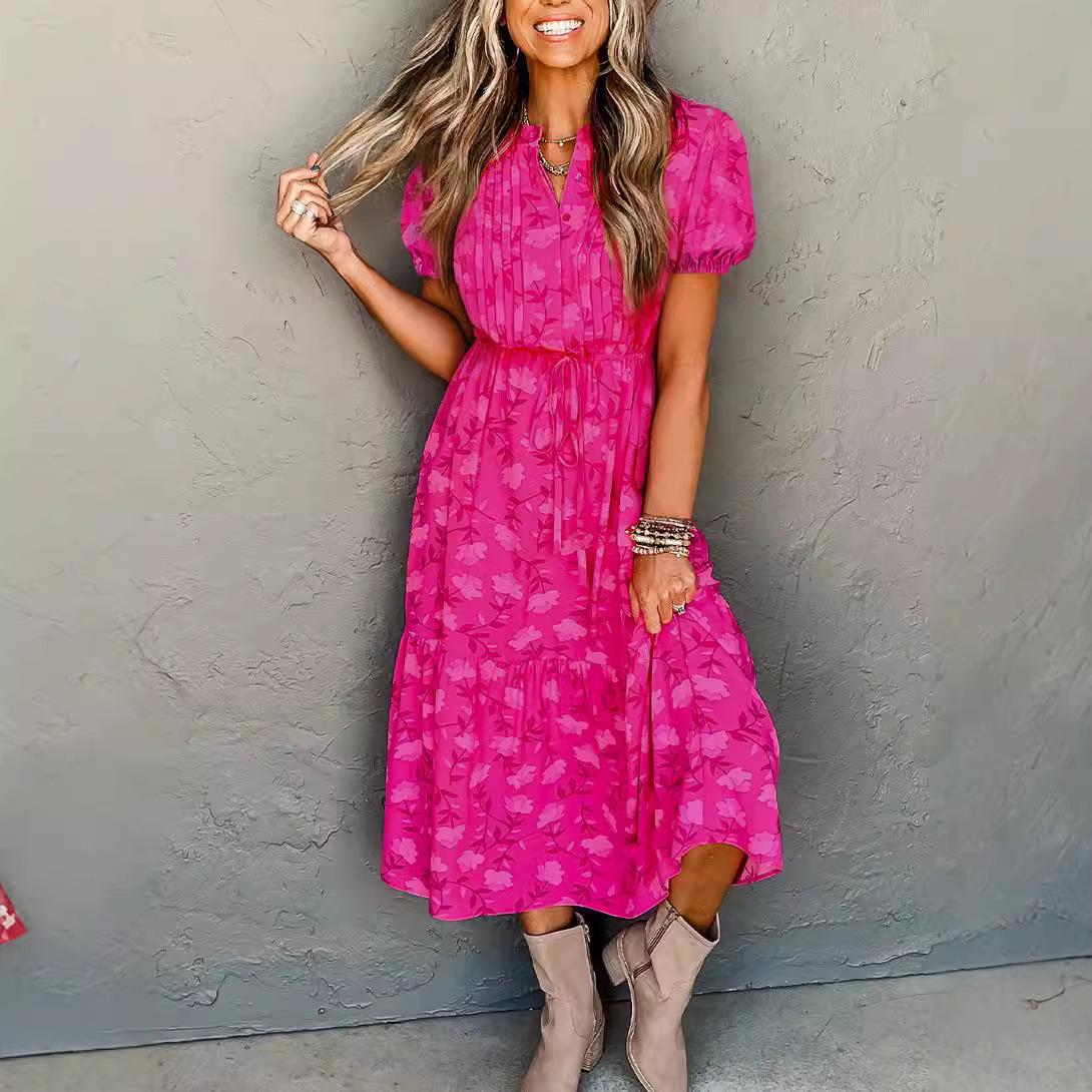 Shiying Floral Print Ruched Waist-Cinching Slim Maxi Dress Medium рожевий червоний колір
Shiying Floral Print Ruched Waist-Cinching Slim Maxi Dress Medium рожевий червоний колір