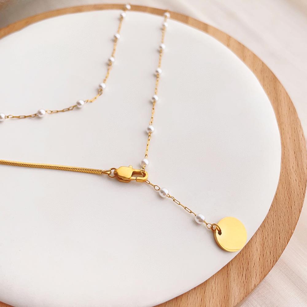 French Elegant Pearl Fine Splicing Necklace, A Variety Of Stacked Titanium Steel Sweater Chains, Women S Non-Fading Gifts
French Elegant Pearl Fine Splicing Necklace, A Variety Of Stacked Titanium Steel Sweater Chains, Women S Non-Fading Gifts