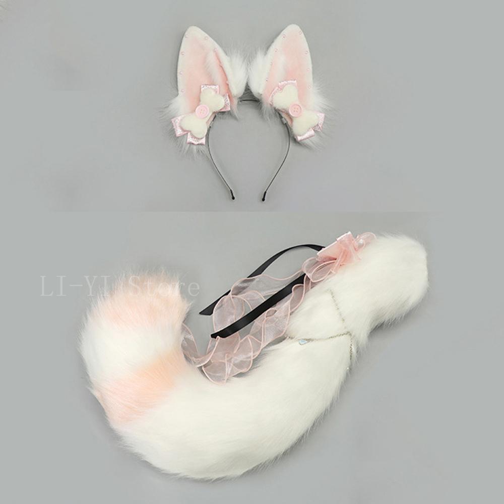 2Pcs/Set Handmade Kitsune Fox Ears & Tail Set Plush Animal Ear Headband With Tail For Furry Cosplay Lolita Costume Accessories ear and tail
2Pcs/Set Handmade Kitsune Fox Ears & Tail Set Plush Animal Ear Headband With Tail For Furry Cosplay Lolita Costume Accessories ear and tail