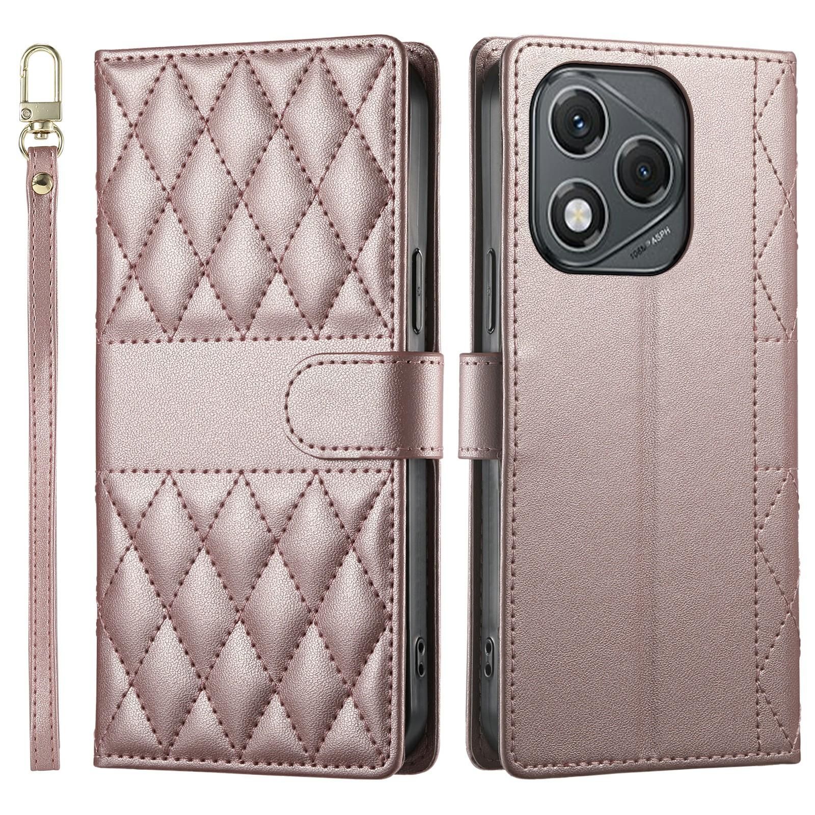 For Honor 400 Lite Case Rhombus Stitching Wallet Stand Leather Phone Cover with Long/Short Strap Rose Gold
For Honor 400 Lite Case Rhombus Stitching Wallet Stand Leather Phone Cover with Long/Short Strap Rose Gold