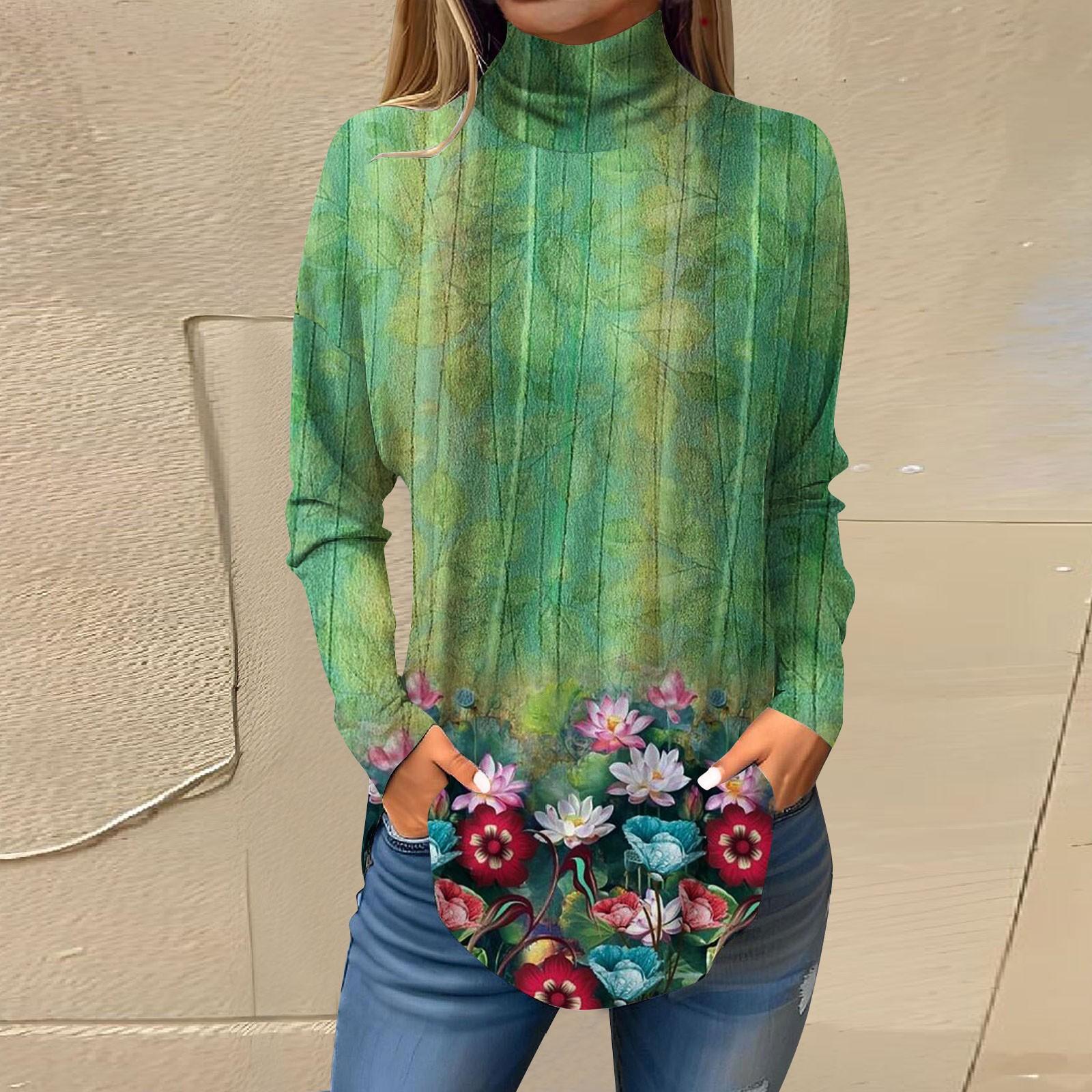 Футболки для женщин, осенние повседневные рубашки с длинными рукавами, толстовка с винтажным принтом, топ с высоким воротом, пуловер XXXXXL зелёный
Футболки для женщин, осенние повседневные рубашки с длинными рукавами, толстовка с винтажным принтом, топ с высоким воротом, пуловер XXXXXL зелёный