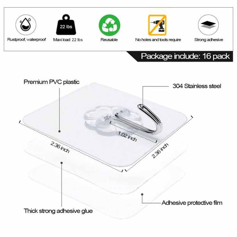 Adhesive Hooks, Wall Hooks, Waterproof And Oil Resistant Practical Hooks, Suitable For Bathrooms, Showers, kitchens, Wardrobes
Adhesive Hooks, Wall Hooks, Waterproof And Oil Resistant Practical Hooks, Suitable For Bathrooms, Showers, kitchens, Wardrobes
