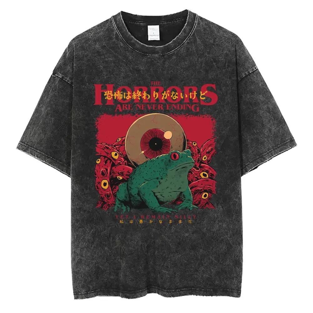 The Horrors Are Never Ending Yet I Remain Silly Tshirt Funny Japanese Style Frog Retro Washed T Shirt Mens Womans Tees Tops S
The Horrors Are Never Ending Yet I Remain Silly Tshirt Funny Japanese Style Frog Retro Washed T Shirt Mens Womans Tees Tops S
