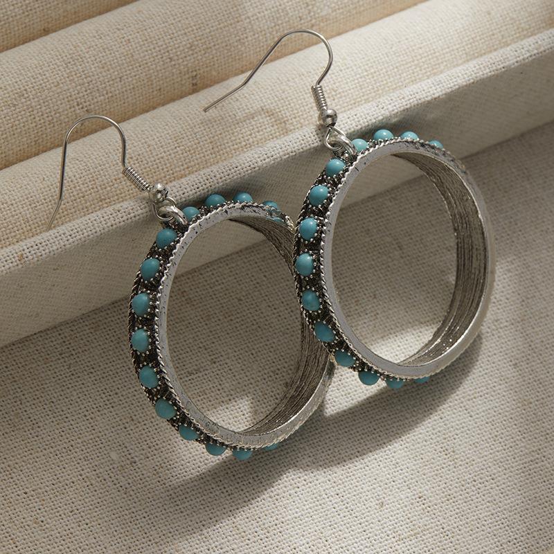 Turquoise Circle Earrings, High-End Retro Ethnic Style Earrings, Women S Bohemian Style Earrings.
Turquoise Circle Earrings, High-End Retro Ethnic Style Earrings, Women S Bohemian Style Earrings.
