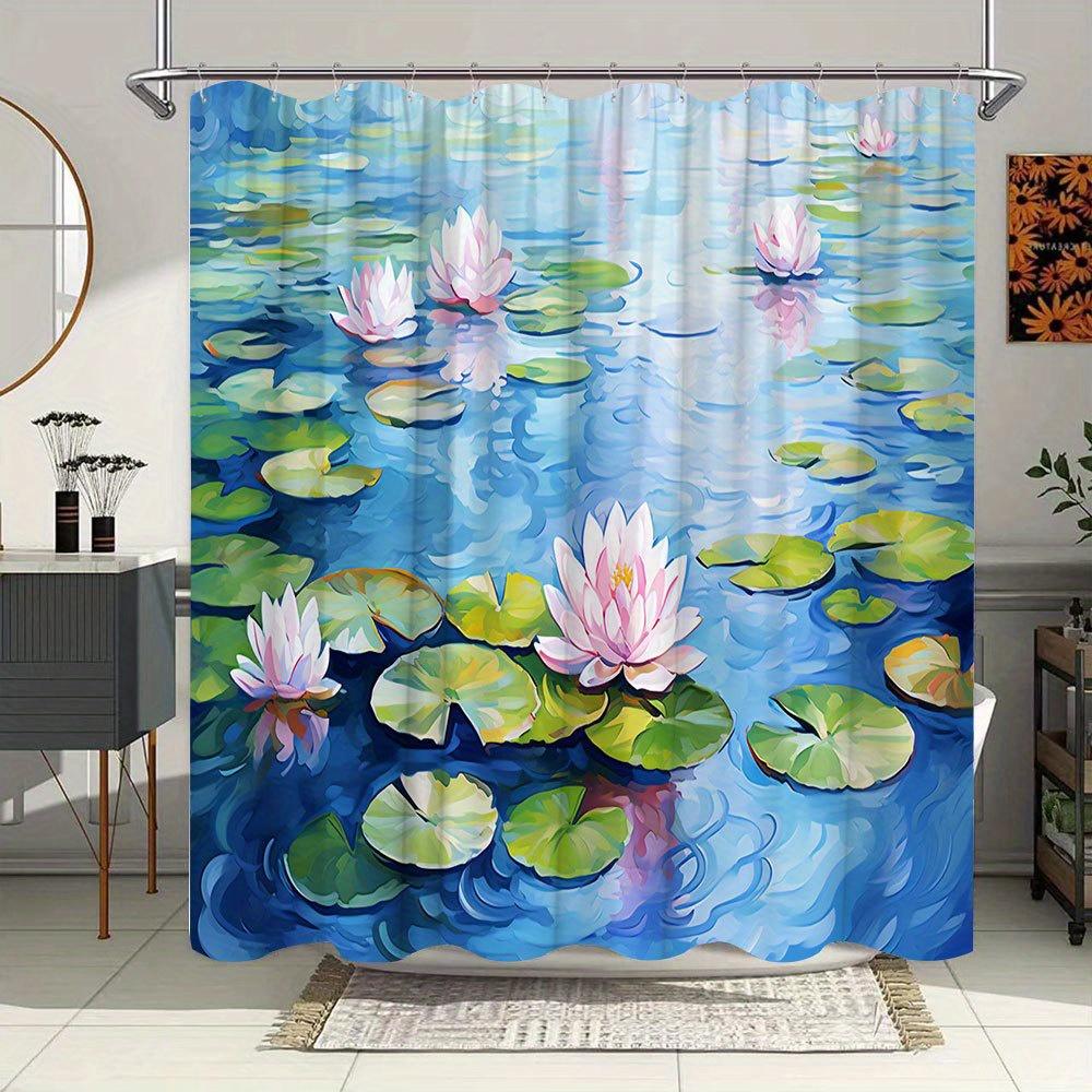 1Pc For Lotus Pond Bath Curtain - Impressionistic Watercolor Serene Scene With Pink Blooming Flowers & Lily Pads In Soft Blue W60H190(CM)-1 Pcs
1Pc For Lotus Pond Bath Curtain - Impressionistic Watercolor Serene Scene With Pink Blooming Flowers & Lily Pads In Soft Blue W60H190(CM)-1 Pcs