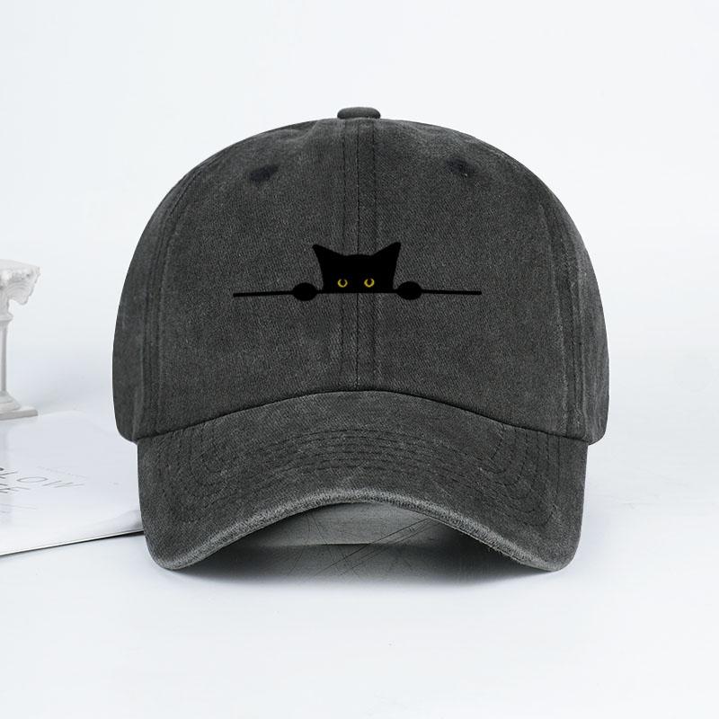 Retro Cartoon Cat Print Washed Baseball Cap – Adjustable Unisex Cute Cat Lover Sun Hat, Perfect for Fishing and Camping чорний
Retro Cartoon Cat Print Washed Baseball Cap – Adjustable Unisex Cute Cat Lover Sun Hat, Perfect for Fishing and Camping чорний
