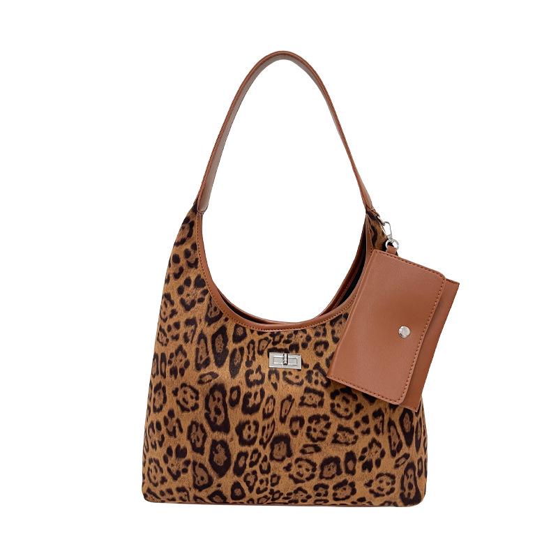 Retro Leopard Print Suede Shoulder Tote - Large Capacity Autumn Style One Size коричневий
Retro Leopard Print Suede Shoulder Tote - Large Capacity Autumn Style One Size коричневий