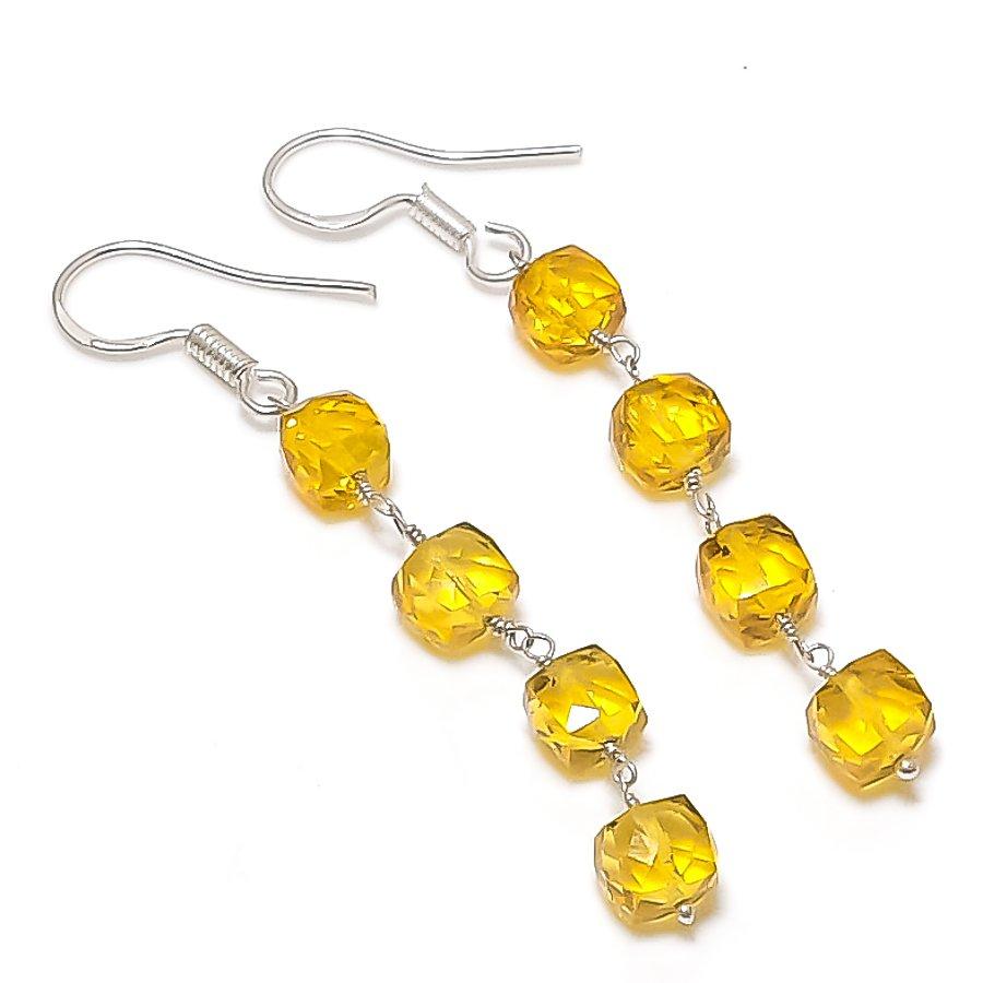 Citrine Gemstone Handmade 925 Sterling Silver Jewelry Earring 2.60 KJ-886
Citrine Gemstone Handmade 925 Sterling Silver Jewelry Earring 2.60 KJ-886