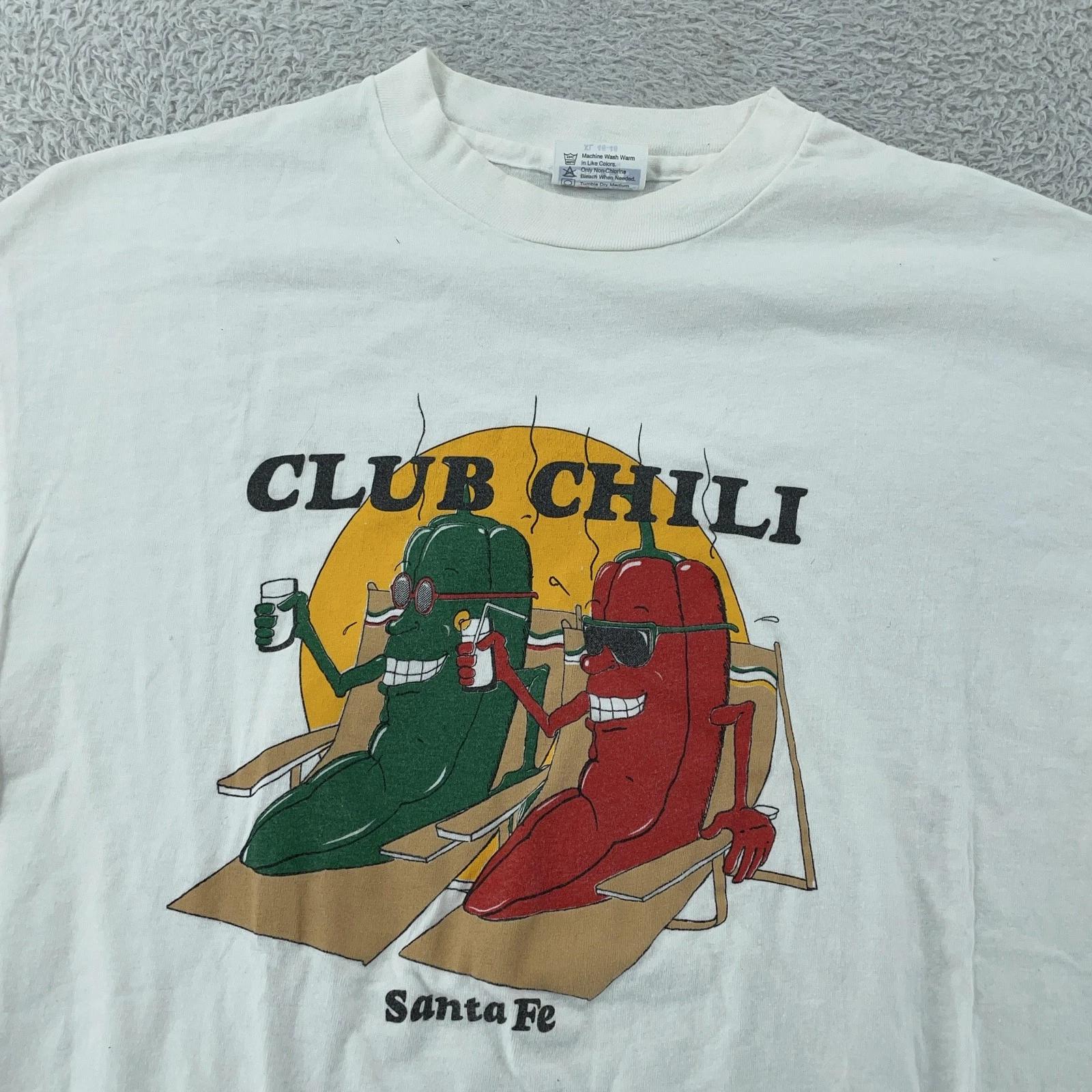 Vintage Club Chili Santa Fe New Mexico Shirt Large USA 90s Pepper Cartoon Beach L
Vintage Club Chili Santa Fe New Mexico Shirt Large USA 90s Pepper Cartoon Beach L