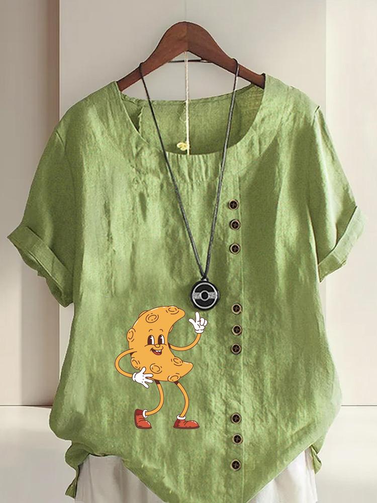 Women s Fashion Humanoid Crescent Moon Print Round Neck Short Sleeve T-shirt Summer Casual Cotton Linen Graphic Shirt Leisure Loose Blouse Tops 5XL
Women s Fashion Humanoid Crescent Moon Print Round Neck Short Sleeve T-shirt Summer Casual Cotton Linen Graphic Shirt Leisure Loose Blouse Tops 5XL