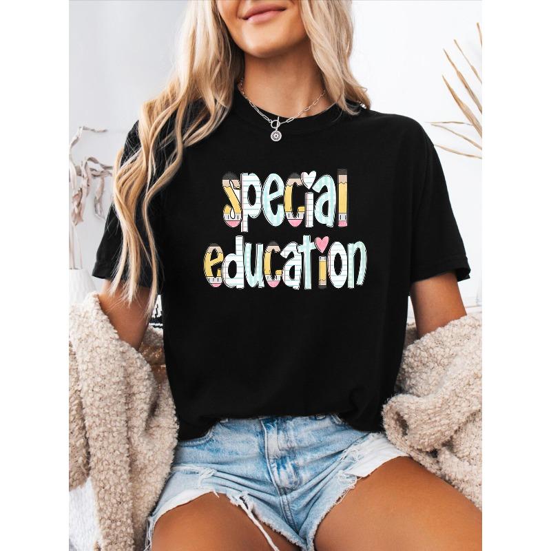Women s Spanish Alphabet T-Shirt - Spanish Letter Print Round Neck Short Sleeve Blouse Suitable for Spring Summer Casual Wear, S чёрный
Women s Spanish Alphabet T-Shirt - Spanish Letter Print Round Neck Short Sleeve Blouse Suitable for Spring Summer Casual Wear, S чёрный