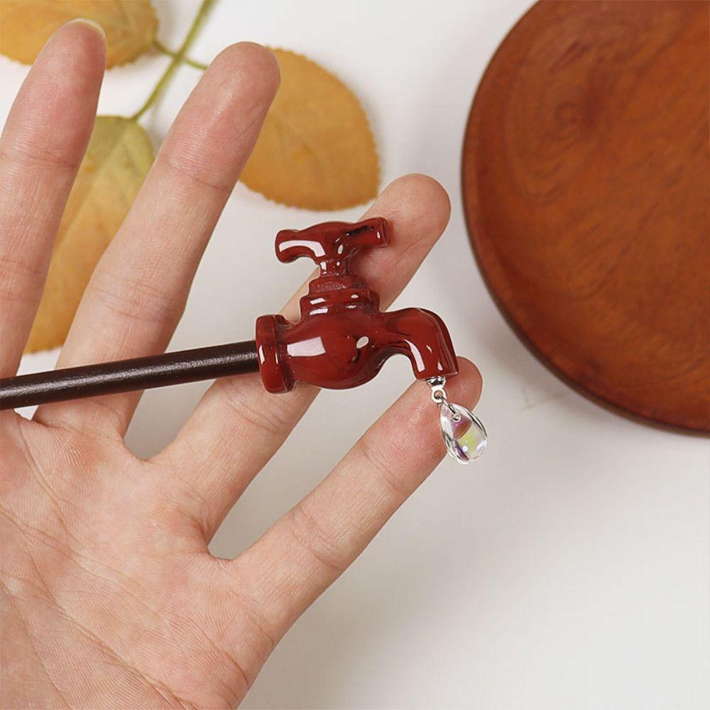 Step Shaking Funny Hair Fork Korean Style Creative Hairpin Wood Faucet Shape Hair Stick Daily style1
Step Shaking Funny Hair Fork Korean Style Creative Hairpin Wood Faucet Shape Hair Stick Daily style1