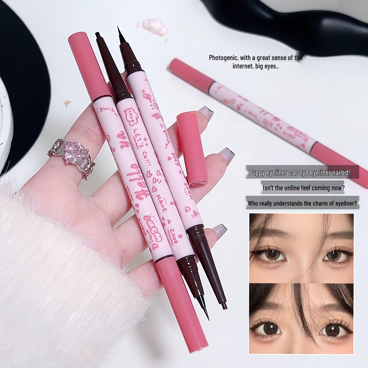 HelloYa Dual-Ended Eyeliner: Ultra-Fine Gel Pen, Waterproof, Sweatproof, Smudge-Proof, Perfect for Lower Lash Line.
HelloYa Dual-Ended Eyeliner: Ultra-Fine Gel Pen, Waterproof, Sweatproof, Smudge-Proof, Perfect for Lower Lash Line.
