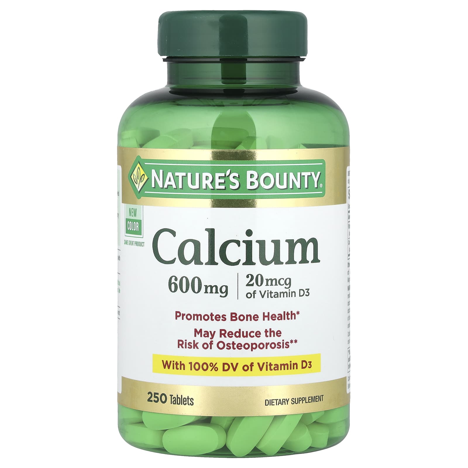 Nature S Bounty, Calcium 600 with Vitamin D3, 250 Tablets
Nature S Bounty, Calcium 600 with Vitamin D3, 250 Tablets