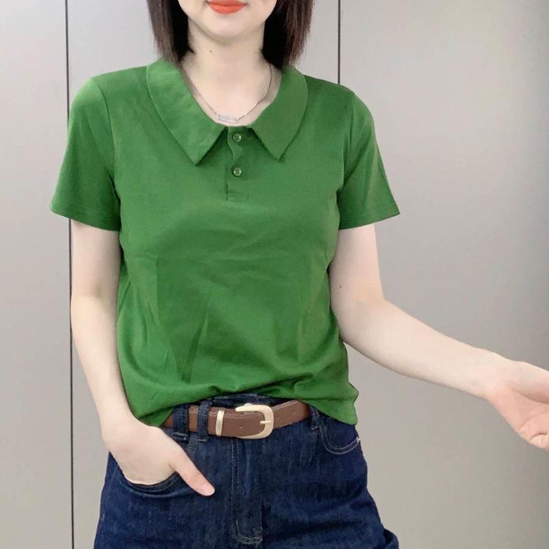 2024 Women s Summer Casual Polo Collar Slimming Short-Sleeve Korean Style Top 5XL (recommended for 140-155 jins)
2024 Women s Summer Casual Polo Collar Slimming Short-Sleeve Korean Style Top 5XL (recommended for 140-155 jins)