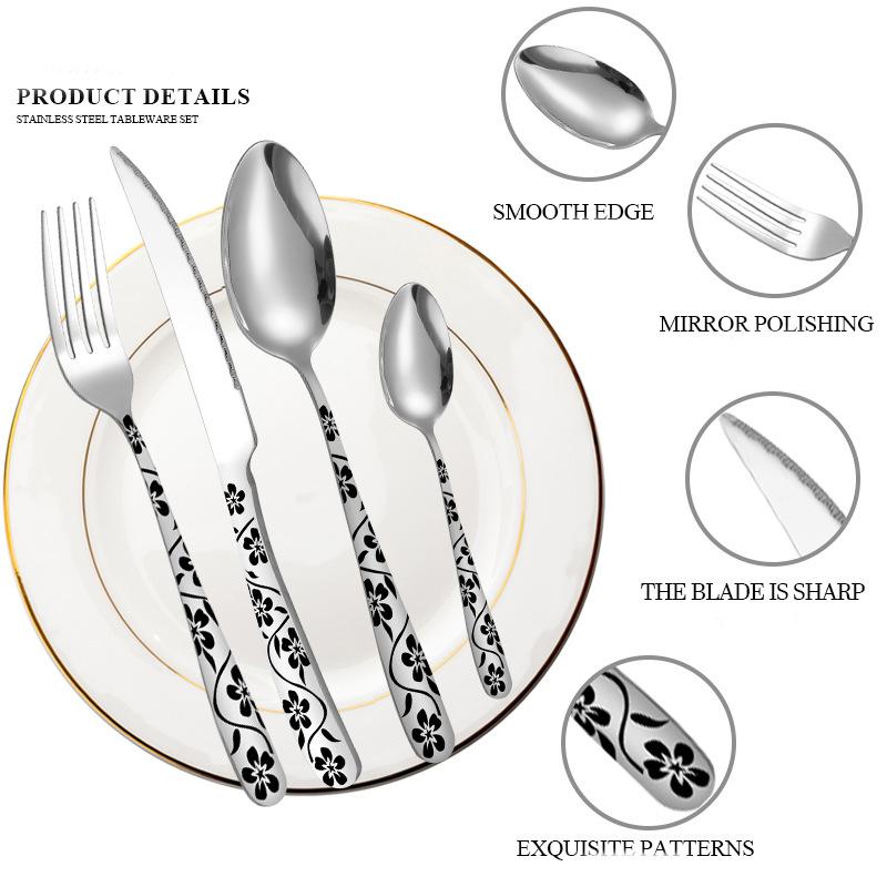 Tableware set Steak knife and fork High appearance level stainless steel knife, fork and spoon set чёрный
Tableware set Steak knife and fork High appearance level stainless steel knife, fork and spoon set чёрный