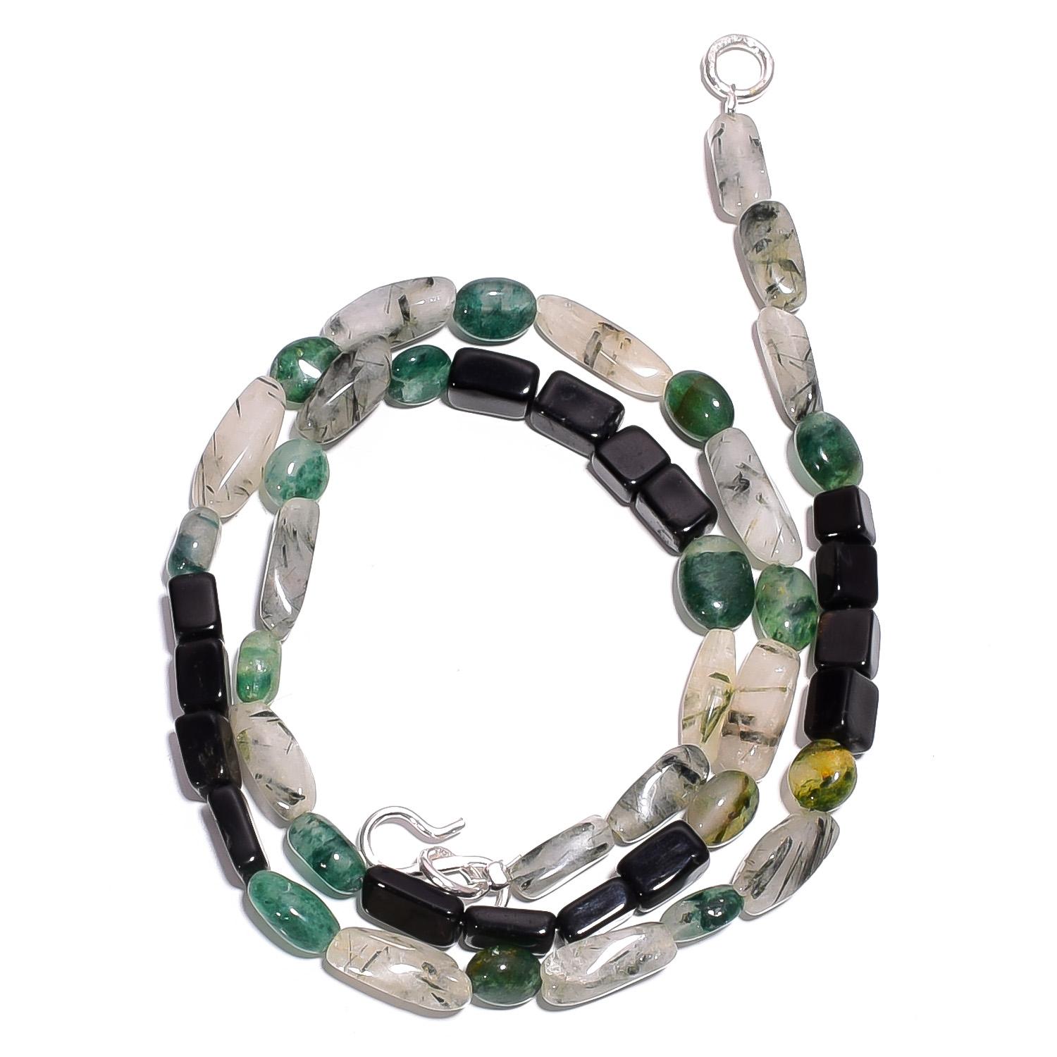 Natural Black Onyx Rutile Quartz Aventurine Gemstone Beads Necklace 17 UB-5065 UB-5065
Natural Black Onyx Rutile Quartz Aventurine Gemstone Beads Necklace 17 UB-5065 UB-5065