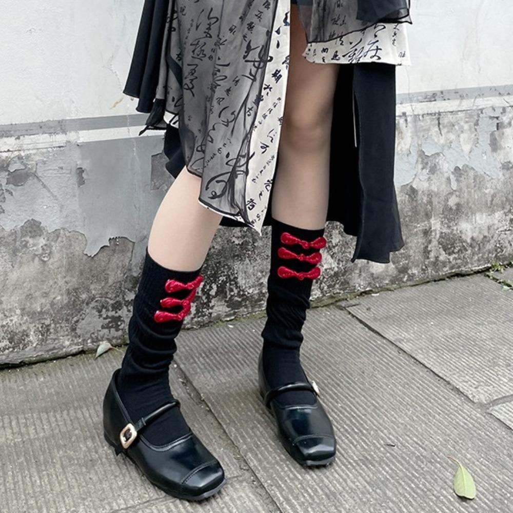 Chinese Style Mid Calf Socks Cotton Mid Tube Socks Chic Lolita JK Stockings Girls червоний/чорний
Chinese Style Mid Calf Socks Cotton Mid Tube Socks Chic Lolita JK Stockings Girls червоний/чорний