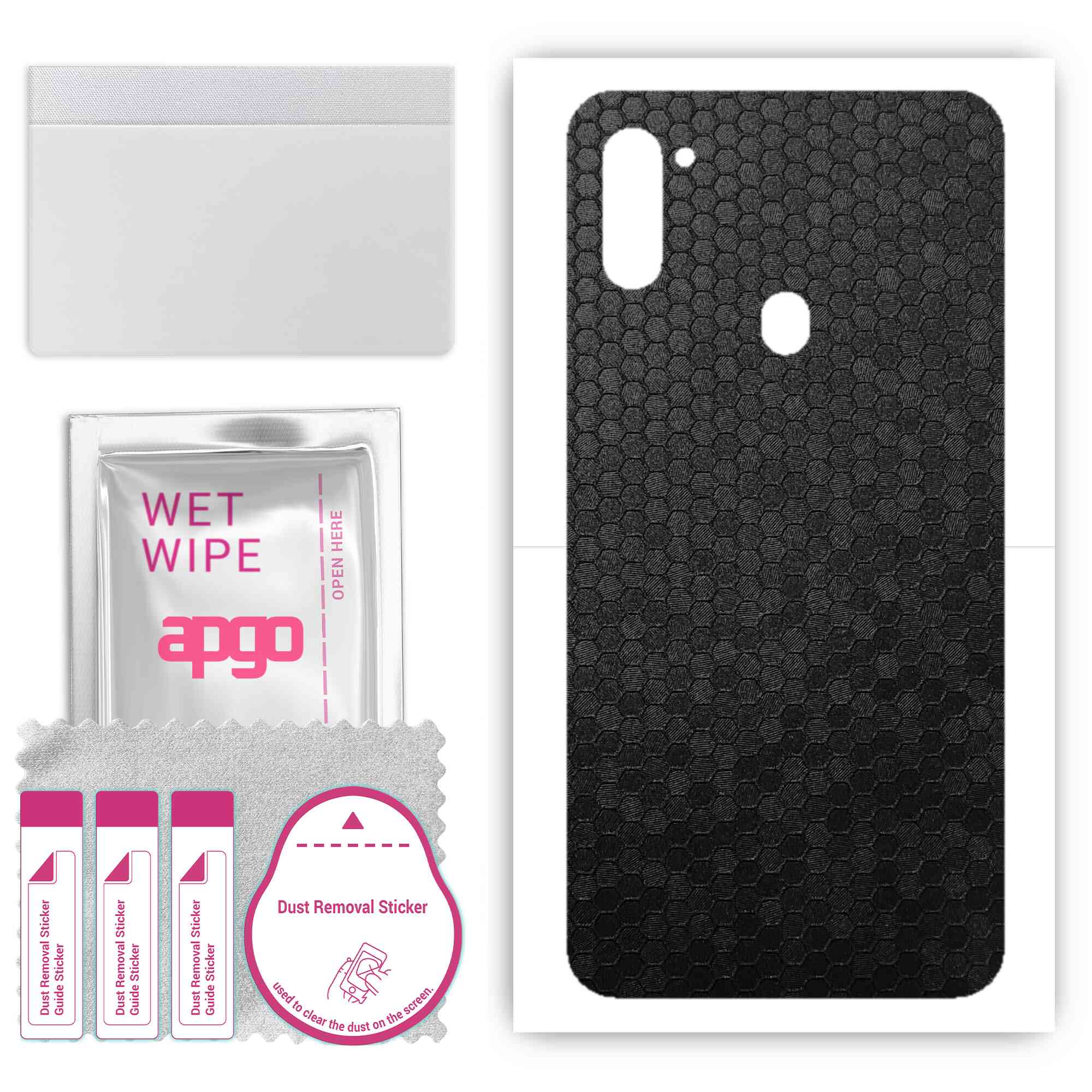 Apgo Protective Skin Sticker for the back compatible with Samsung Galaxy M11, Wrap Film, Foil, Vinyl - Pattern Black Honeycomb
Apgo Protective Skin Sticker for the back compatible with Samsung Galaxy M11, Wrap Film, Foil, Vinyl - Pattern Black Honeycomb