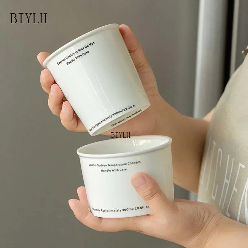 330 ML Ceramic Mug Simple Letter Coffee Cup Creative Imitation Paper Design Office Drinking Water Household Breakfast Milk Cup 301-400ml
330 ML Ceramic Mug Simple Letter Coffee Cup Creative Imitation Paper Design Office Drinking Water Household Breakfast Milk Cup 301-400ml