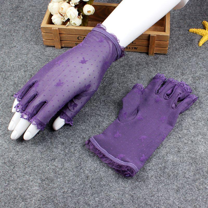 Lace Gloves Women s Exposed Half Finger Sun Protection Thin Elegance Sexy Black Breathable Mesh Oversleeves Missing Finger Spring & Fall Summer Noble purple All yards
Lace Gloves Women s Exposed Half Finger Sun Protection Thin Elegance Sexy Black Breathable Mesh Oversleeves Missing Finger Spring & Fall Summer Noble purple All yards