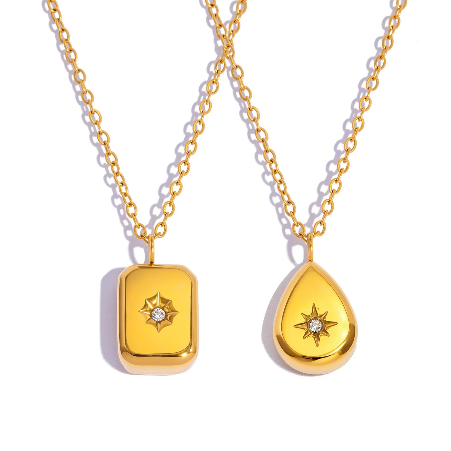 Exquisite Briolette & Square Pendant Necklace for Women | Hypoallergenic Polished Stainless Steel 18K Gold Plated Chain золотий
Exquisite Briolette & Square Pendant Necklace for Women | Hypoallergenic Polished Stainless Steel 18K Gold Plated Chain золотий