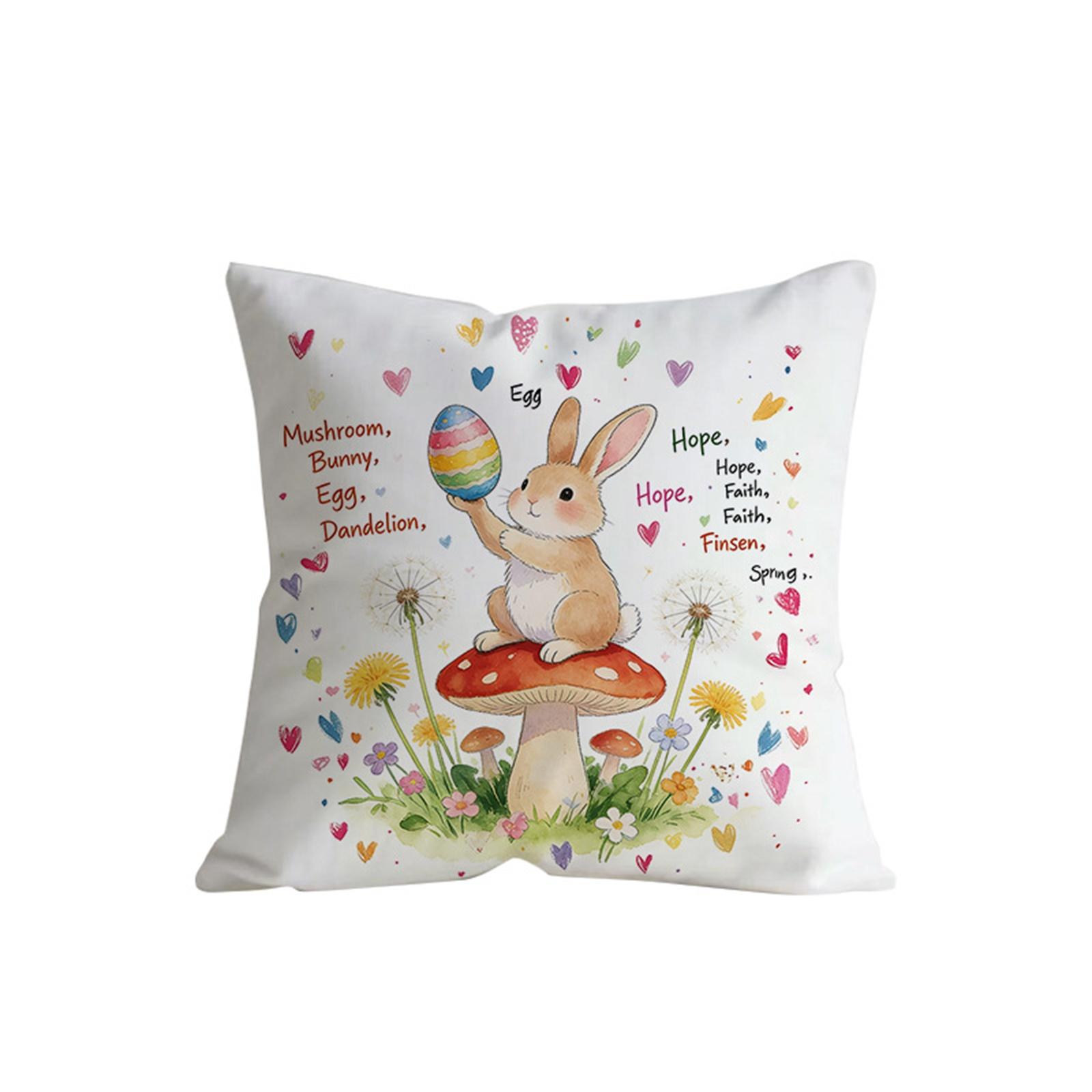 Easter Bunny Pillow Cover, Printed With Colorful Lights And Easter Eggs, Featuring Letters; A Decorative Cushion For Home And Sofa. One Size
Easter Bunny Pillow Cover, Printed With Colorful Lights And Easter Eggs, Featuring Letters; A Decorative Cushion For Home And Sofa. One Size