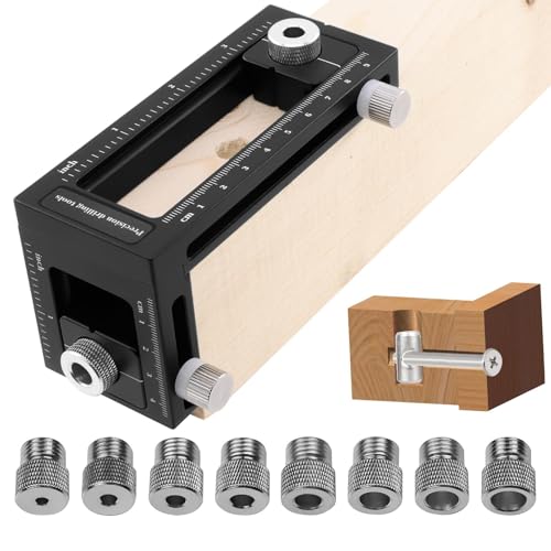 FETESNICE 2-in-1 Aluminum Alloy Drill Guide, Vertical Drill Stand, Multi-Function Screw Drill Guide, 3-10mm (3/4/5/6/7/8/9/10mm) with 8 Sleeves, Dowel
FETESNICE 2-in-1 Aluminum Alloy Drill Guide, Vertical Drill Stand, Multi-Function Screw Drill Guide, 3-10mm (3/4/5/6/7/8/9/10mm) with 8 Sleeves, Dowel