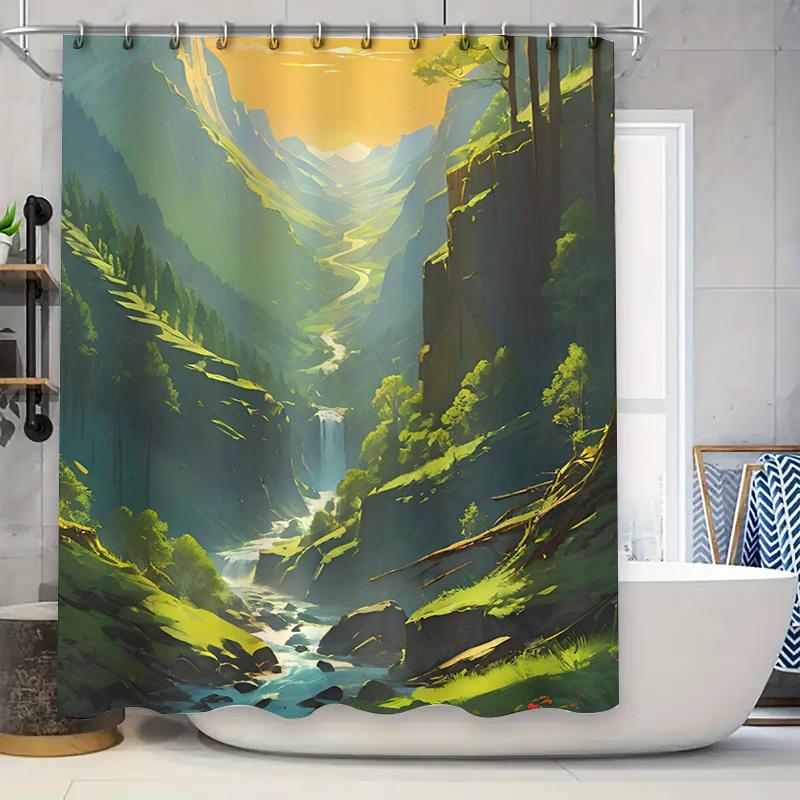 Vivid Green Forest Shower Curtain Nature River Landscape Design For Bathroom Decorations Waterproof Fabric Material 180 X 240Cm W60H190(CM)-1 Pcs
Vivid Green Forest Shower Curtain Nature River Landscape Design For Bathroom Decorations Waterproof Fabric Material 180 X 240Cm W60H190(CM)-1 Pcs