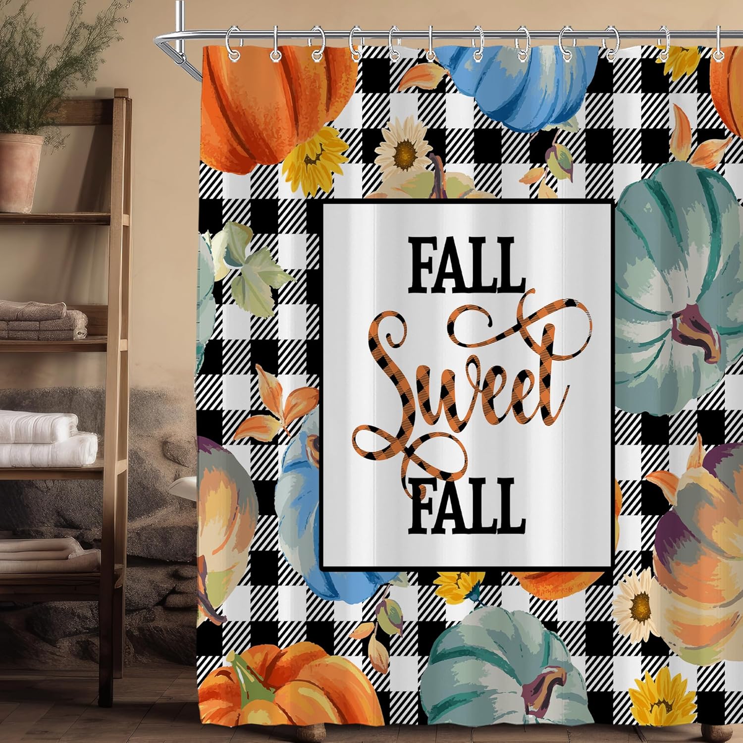 Fall Sweet Fall Shower Curtain With Pumpkins And Buffalo Check Pattern Autumn Theme Water Resistant Fabric Cozy Rustic Bathroom W60H190(CM)-1 Pcs
Fall Sweet Fall Shower Curtain With Pumpkins And Buffalo Check Pattern Autumn Theme Water Resistant Fabric Cozy Rustic Bathroom W60H190(CM)-1 Pcs