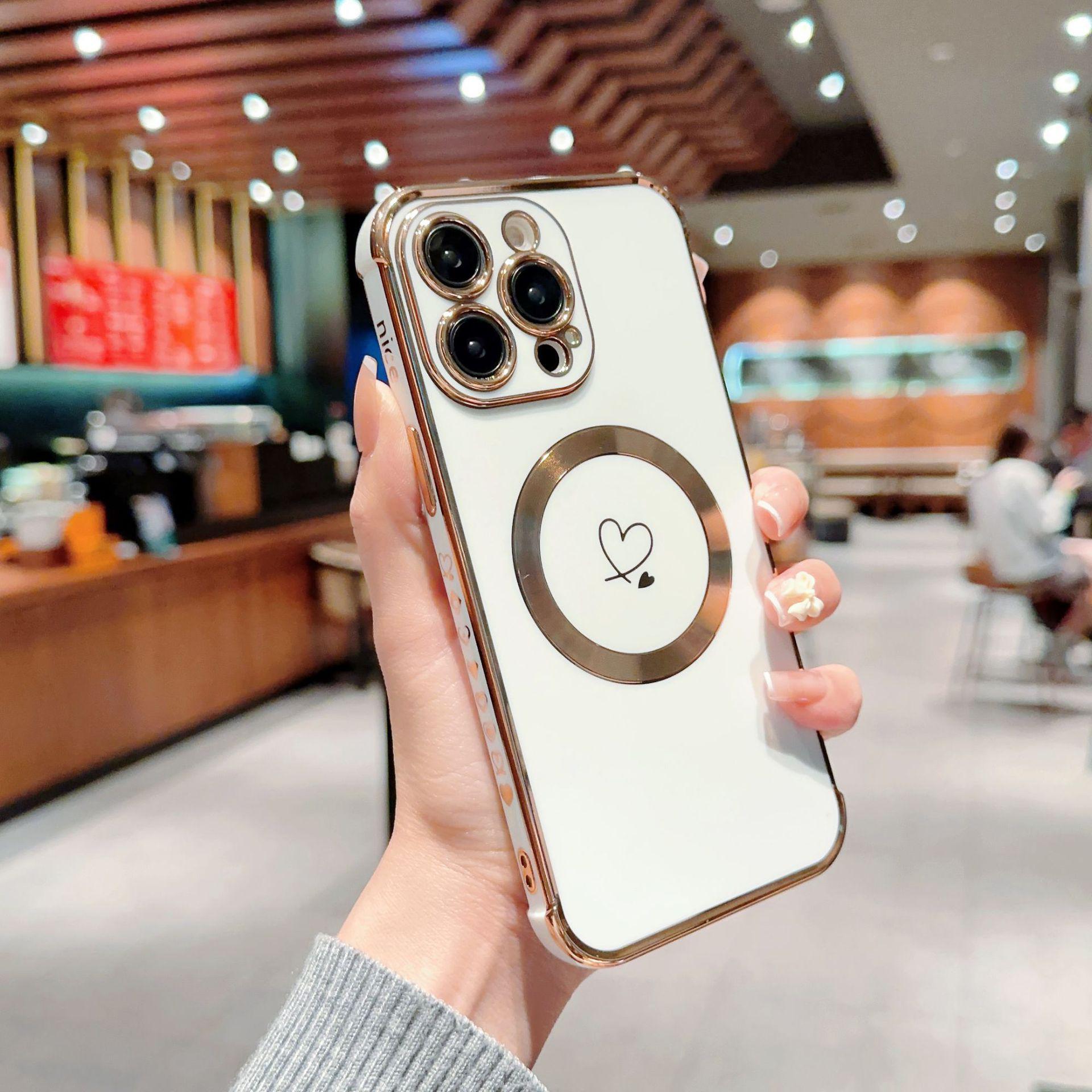 iPhone 15 Pro Magnetic Case with Electroplated Edge and Heart Design, Compatible with iPhone 13/11 iPhone 12 Pro
iPhone 15 Pro Magnetic Case with Electroplated Edge and Heart Design, Compatible with iPhone 13/11 iPhone 12 Pro