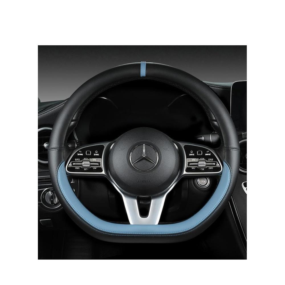 Latest Nappa Leather Car Steering Wheel Cover Stylish Non-Slip Leather Car Interior Universal D-Shape 15 inches Black Blue
Latest Nappa Leather Car Steering Wheel Cover Stylish Non-Slip Leather Car Interior Universal D-Shape 15 inches Black Blue